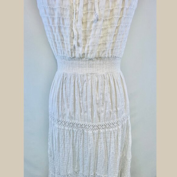 DKNY Jeans White Cotton Midi-Calf Length Sundress - Size M - Picture 9 of 15